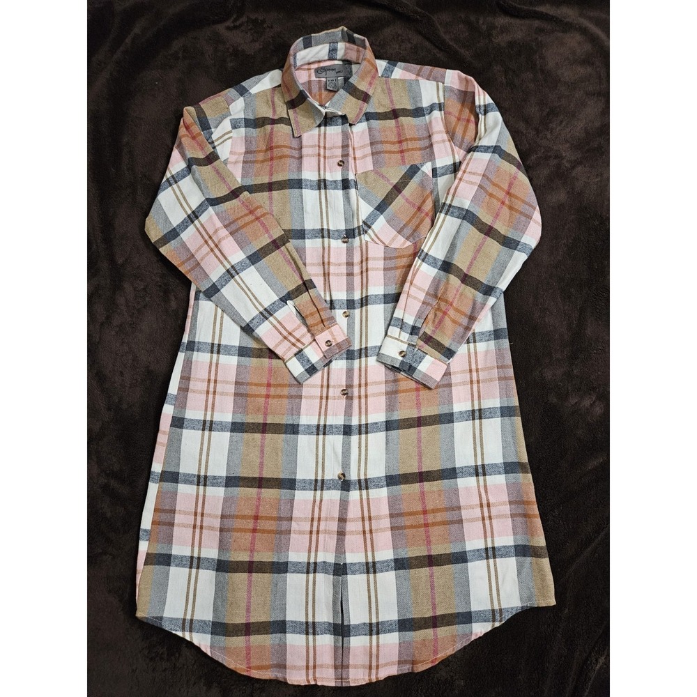 Spoon Jeans Women's Flannel Tunic Dress Plaid Size Small
